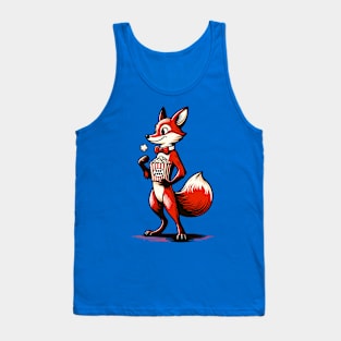 Fox carrying a packet of popcorn Tank Top